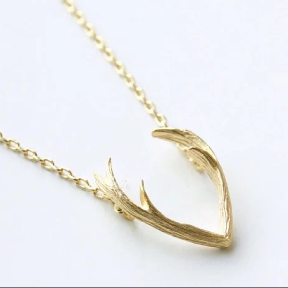 Gold antler necklace